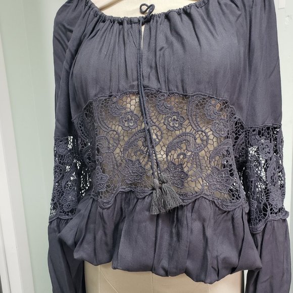 Grey Free People Top - Picture 1 of 3